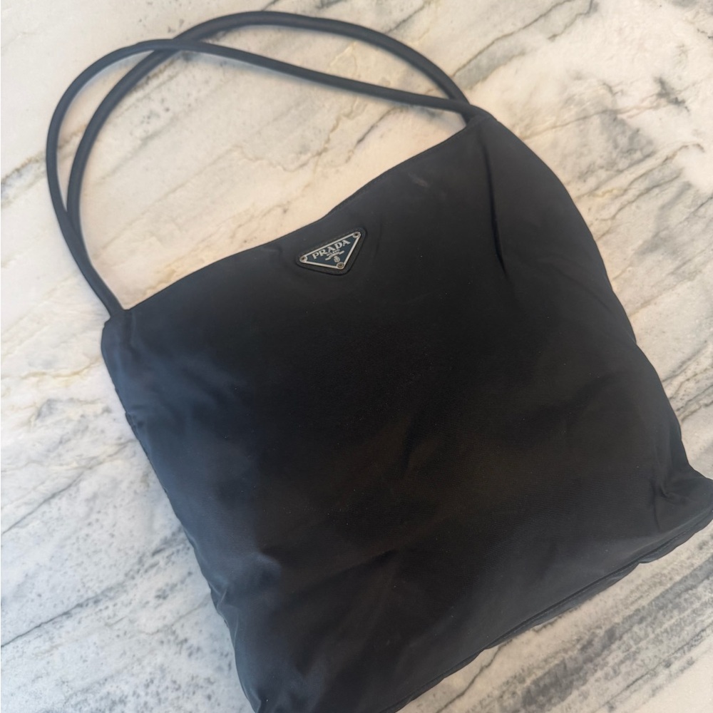 Prada Black Nylon Bag with Logo Detail